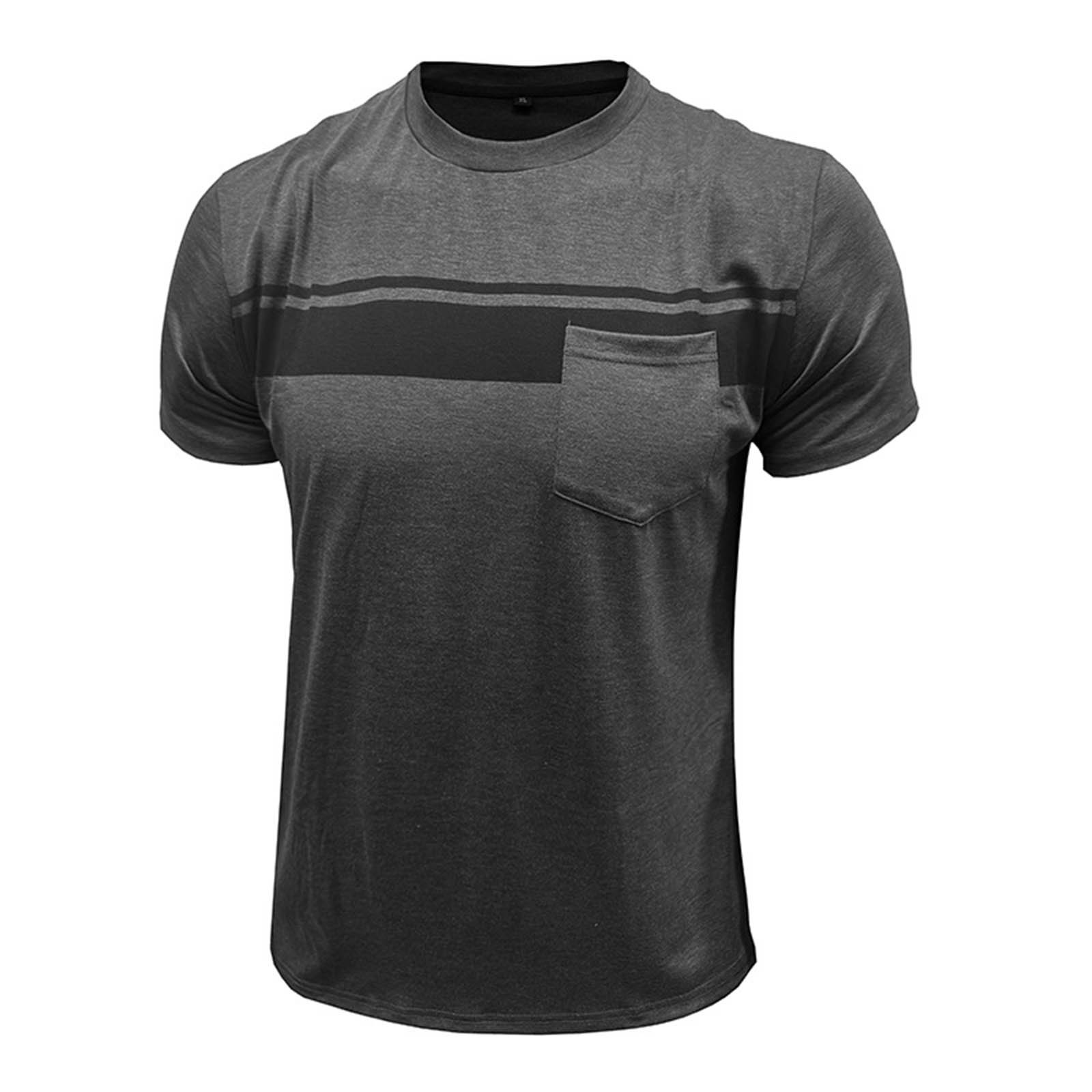 thumbnail image 5 of Camiseta de manga corta con cuello redondo y estampado a rayas para hombre, gráficos en 3D, poliéster y spandex, ropa informal para el día a día, tallas S-XXXL, 5 of 7